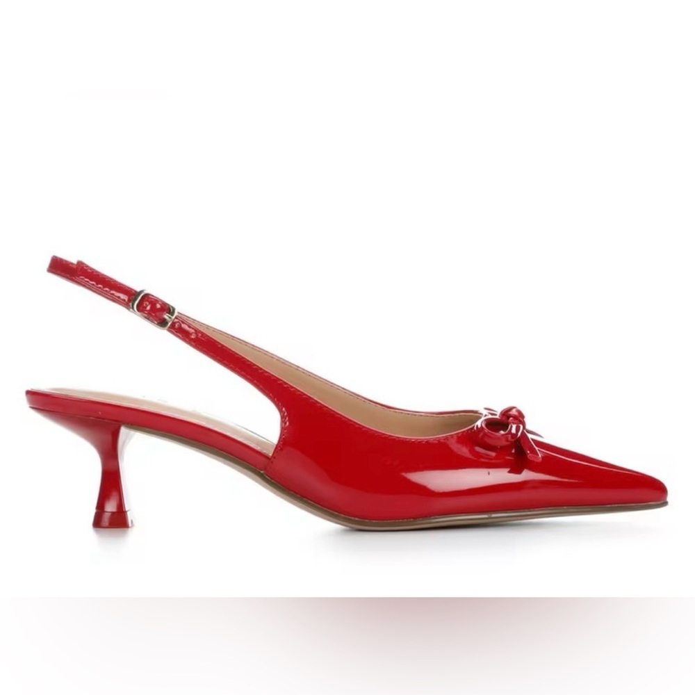 Women’s Madden Girl Red Patent Leather Vogue Pointed Toe Pumps Size 7